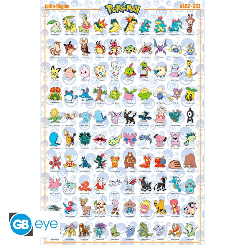 Pokemon Poster Johto 152-251