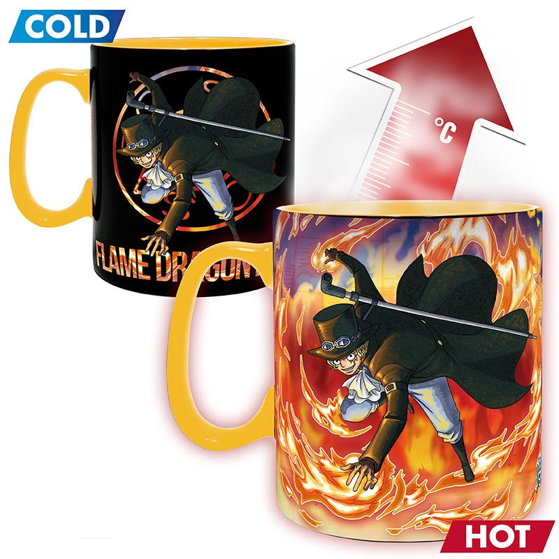 One Piece Tasse mit Thermoeffekt Luffy & Sabo 460ml
